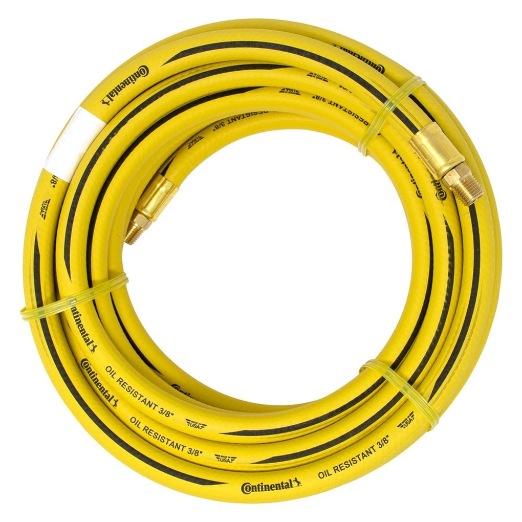 AES|7367 Continental Air Hose, 3/8 in ID, 25 ft, 1/4 in MNPT, 250 psi, Rubber, Yellow