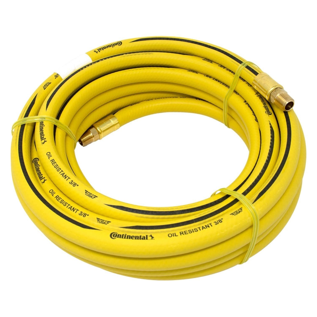 AES|7367 Continental Air Hose, 3/8 in ID, 25 ft, 1/4 in MNPT, 250 psi, Rubber, Yellow