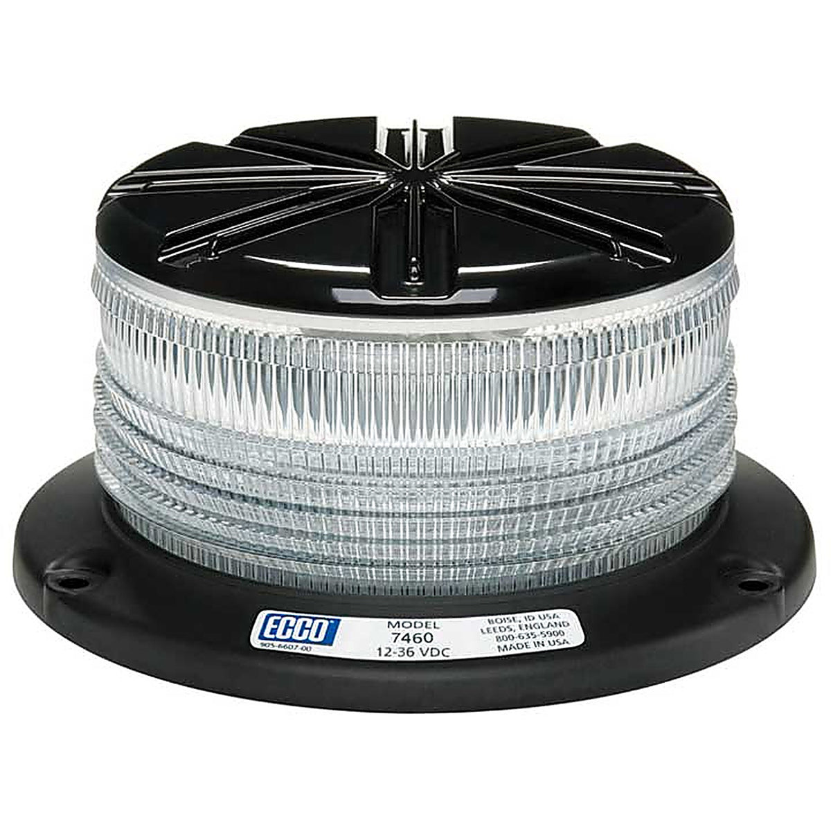 ECCO - 7460CC - LED Beacon - Profile, 12-36VDC, Clear Lens, Clear Illumination
