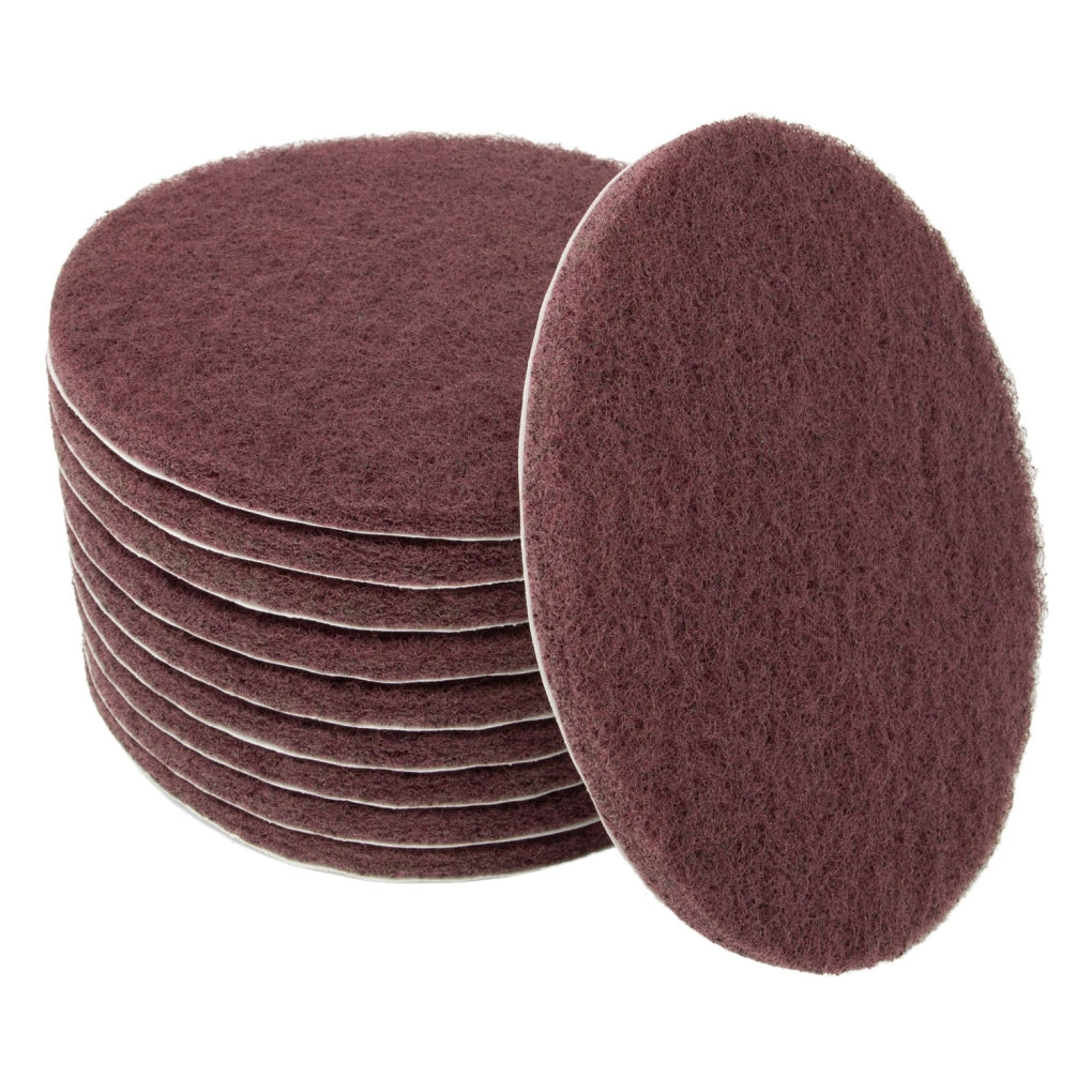 AES|7506|Scuff - A - Lot Scuff Pad, 6 in Dia, Medium - Grade, Maroon