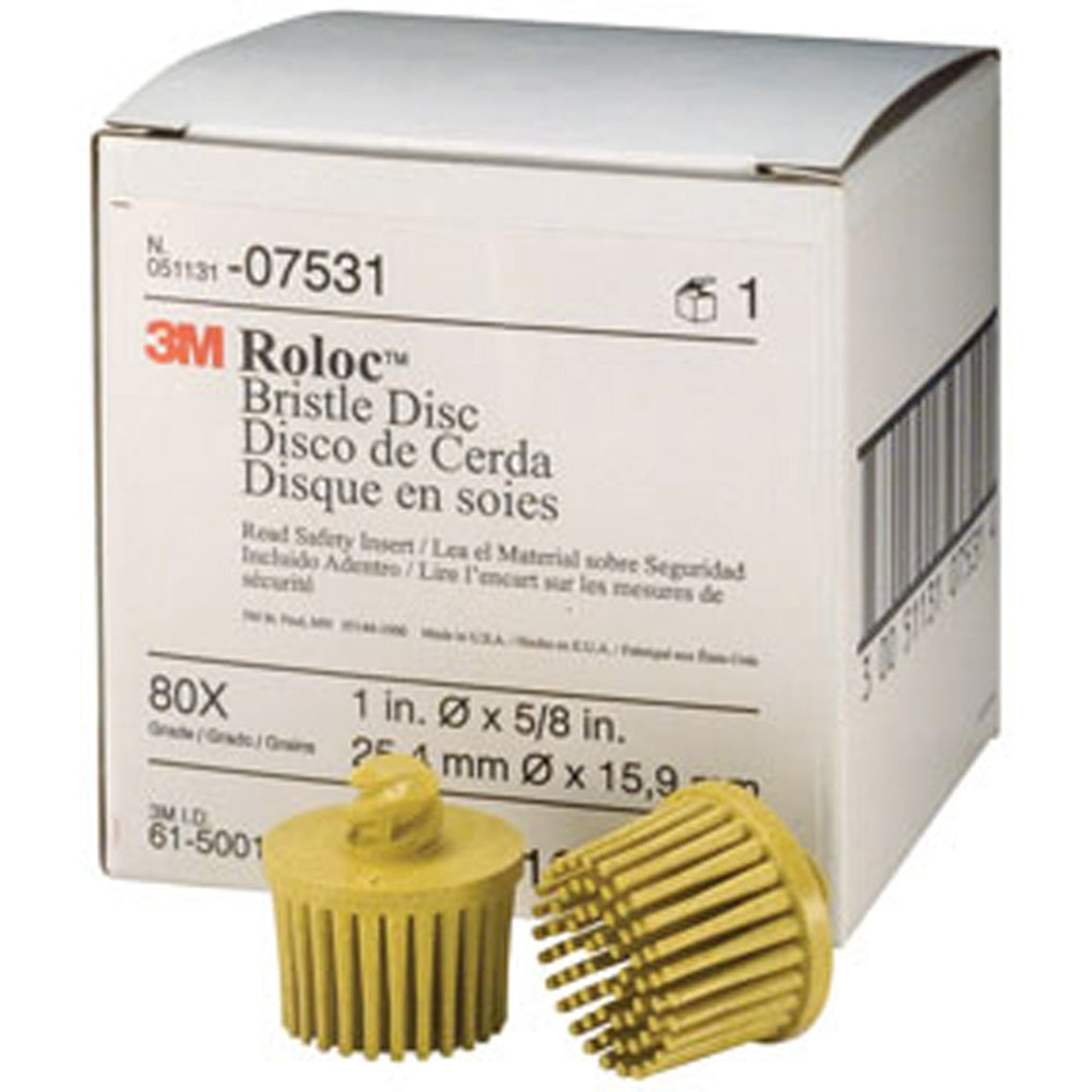 3M - 07531 - Scotch-Brite Roloc Bristle Disc, 1 in, 80 grit - 10/Box