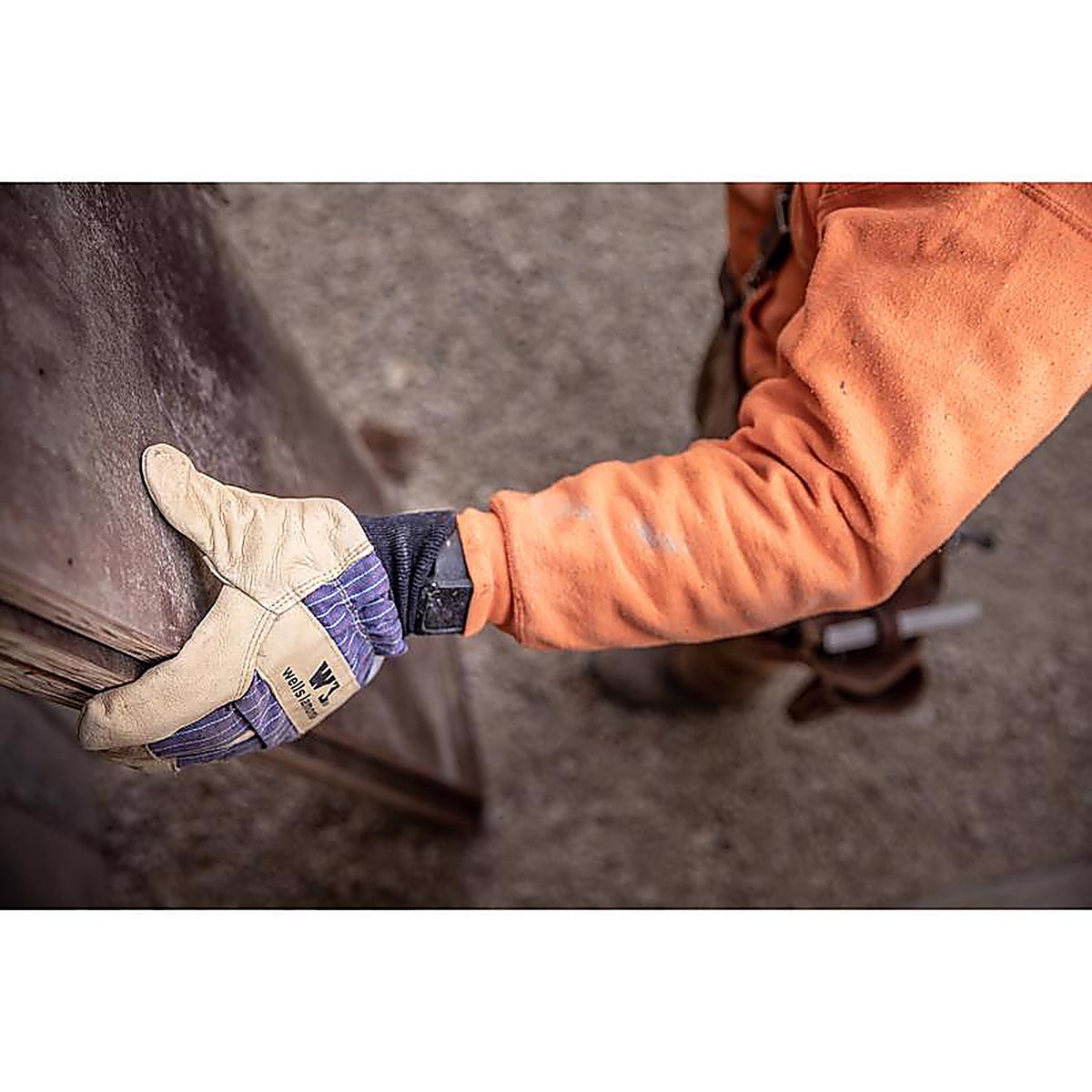 Wells Lamont - 5127L - Men's Outdoor Palomino Leather Cold Weather Work Gloves Blue/Tan L - 1/Pack