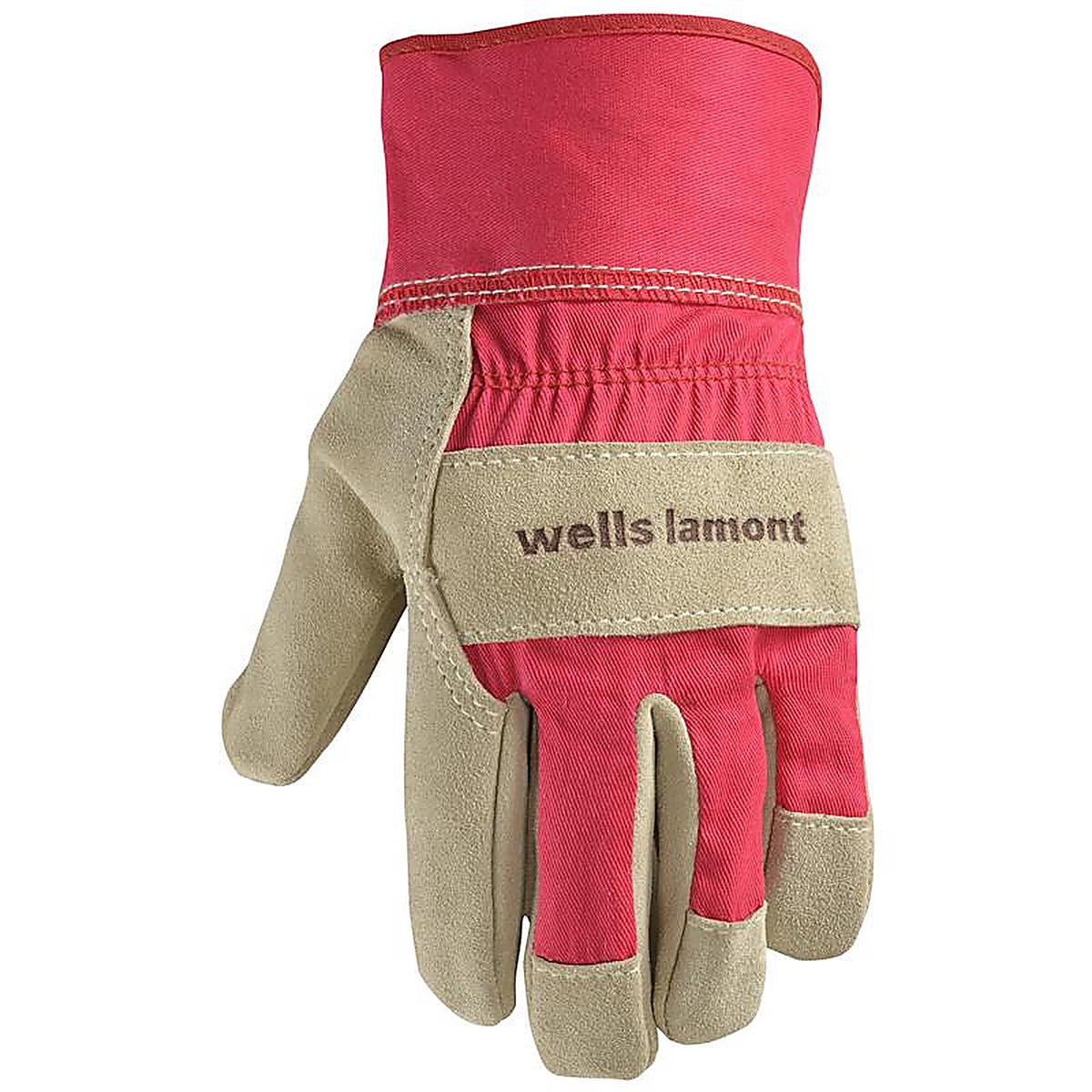 Wells Lamont - 4113S - Women's Cowhide Leather Work Gloves Gray/Yellow S - 1/Pack