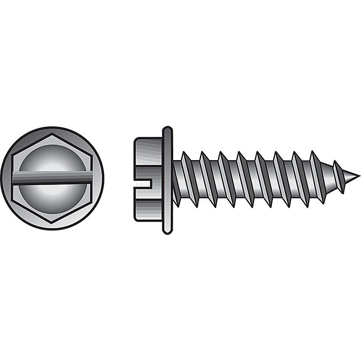 Hillman - 0823098 - No. 10 X 2 in. L Slotted Hex Washer Head Sheet Metal Screws 100 pk