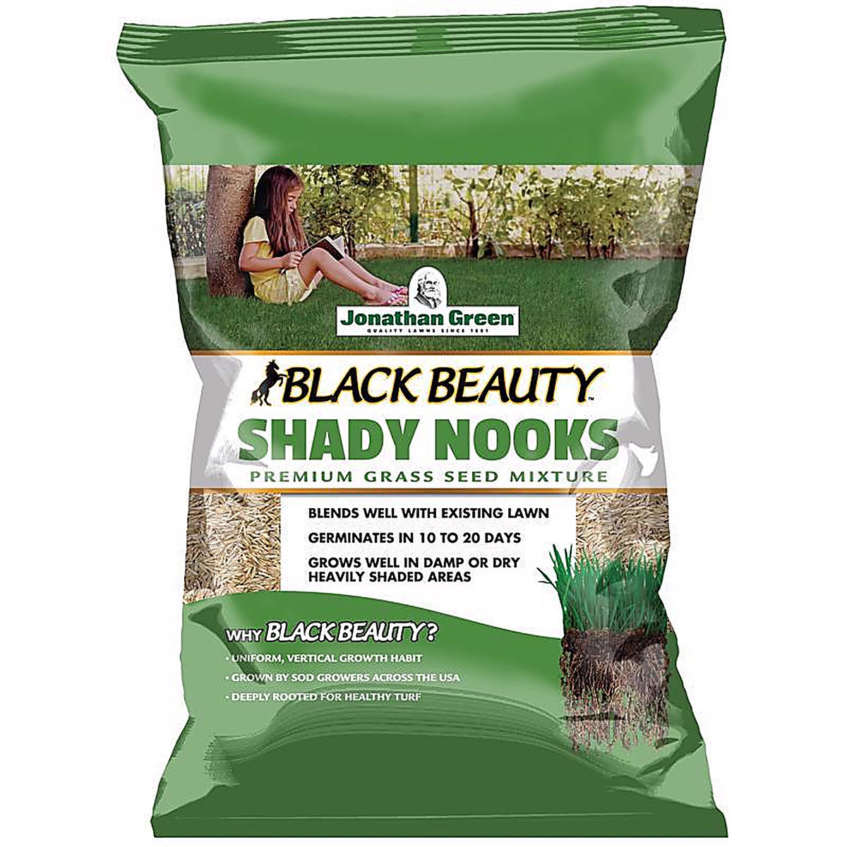 Jonathan Green - 11960 - Black Beauty Shady Nooks Mixed Full Shade Grass Seed 25 lb