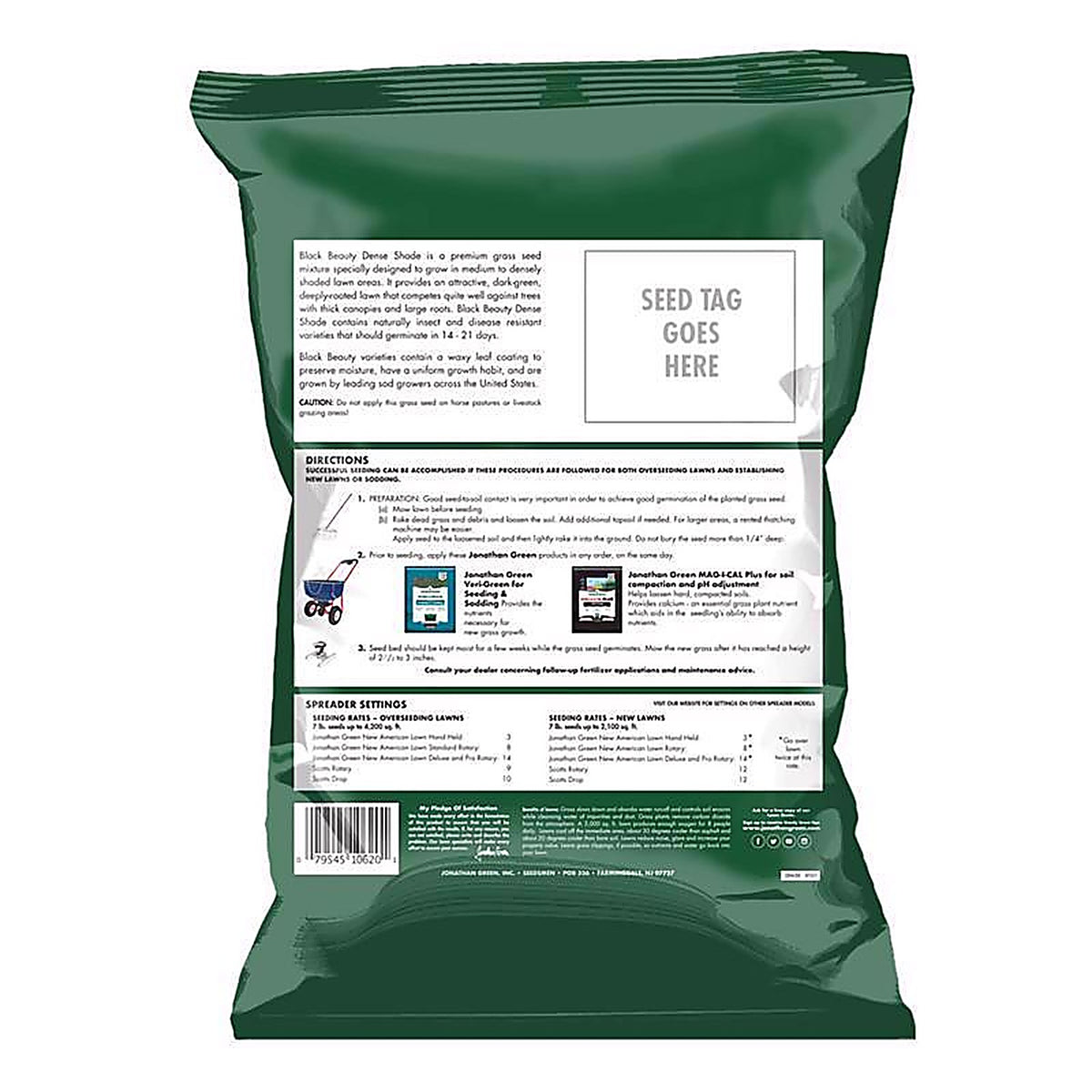 Jonathan Green - 10620 - Black Beauty Dense Shade Mixed Full Shade Grass Seed 7 lb