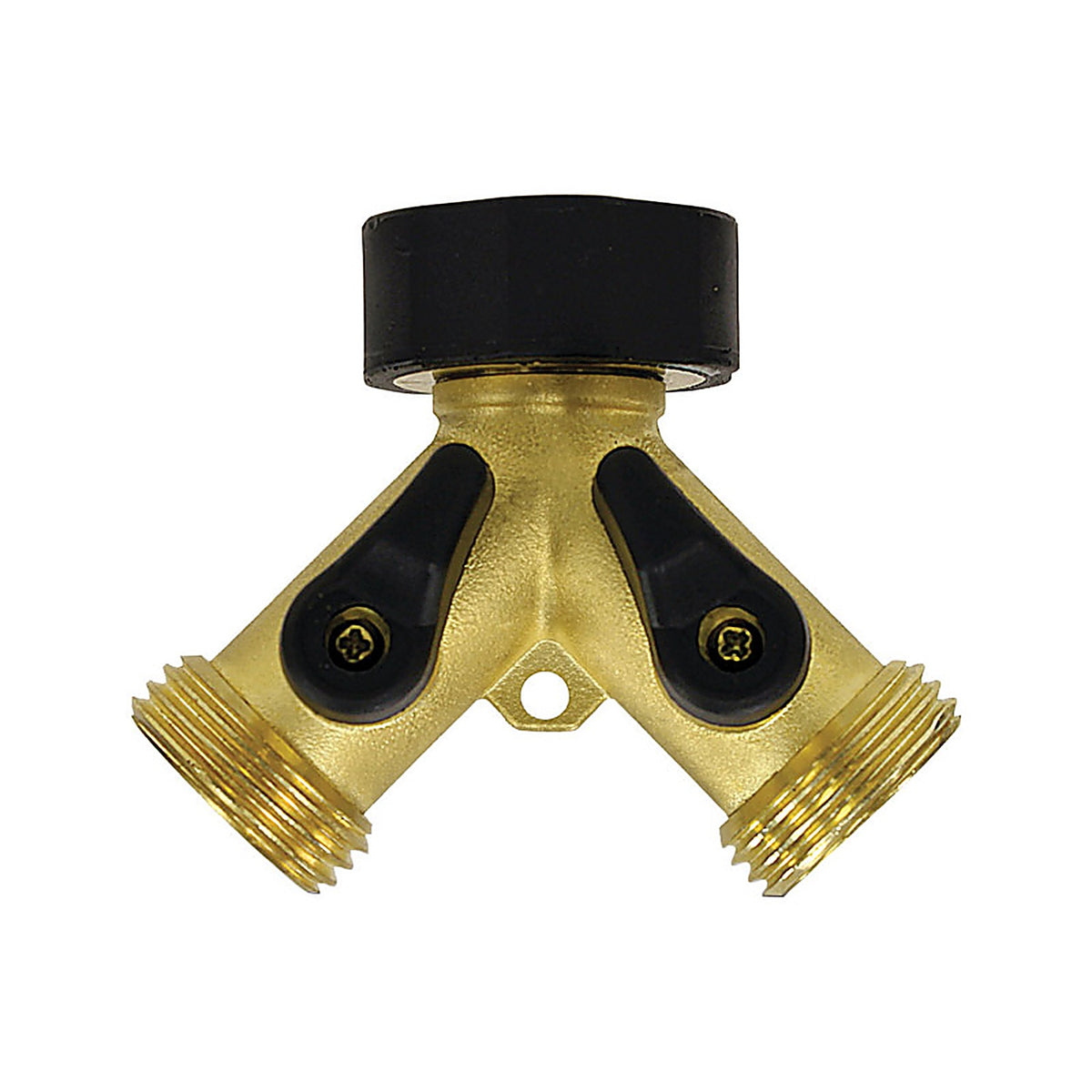 Gilmour - 813004-1001 - Brass Threaded Male Y-Hose Connector with Shut Offs