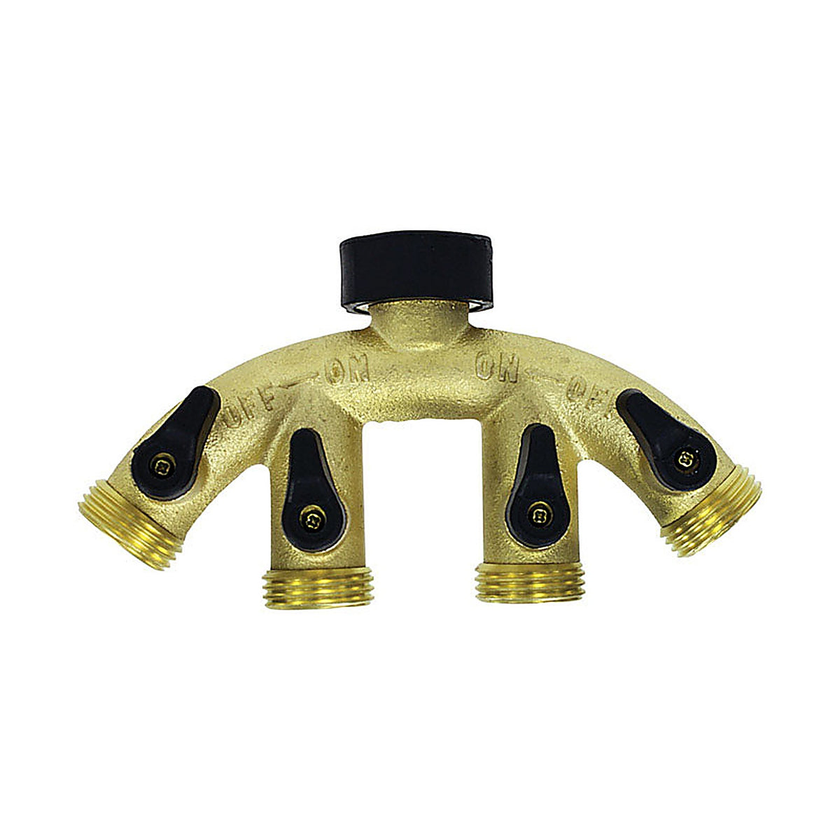 GIlmour - 800444-1001 - Gilmour 5/8 in. Brass Threaded Male 4-Way Shut-off Valve