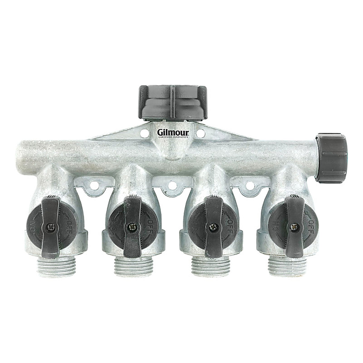 GIlmour - 800404-1001 - Gilmour 5/8 in. Metal Threaded Male 4-Way Shut-off Valve