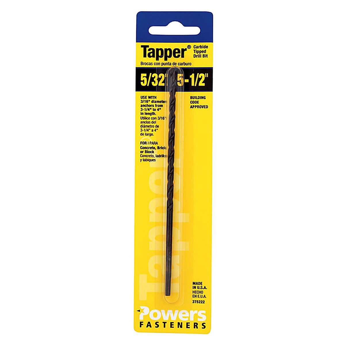 Hillman - 375222 - Tapper 5/32 in. x 5-1/2 in. L Carbide Tipped Drill Bit 1/pc.
