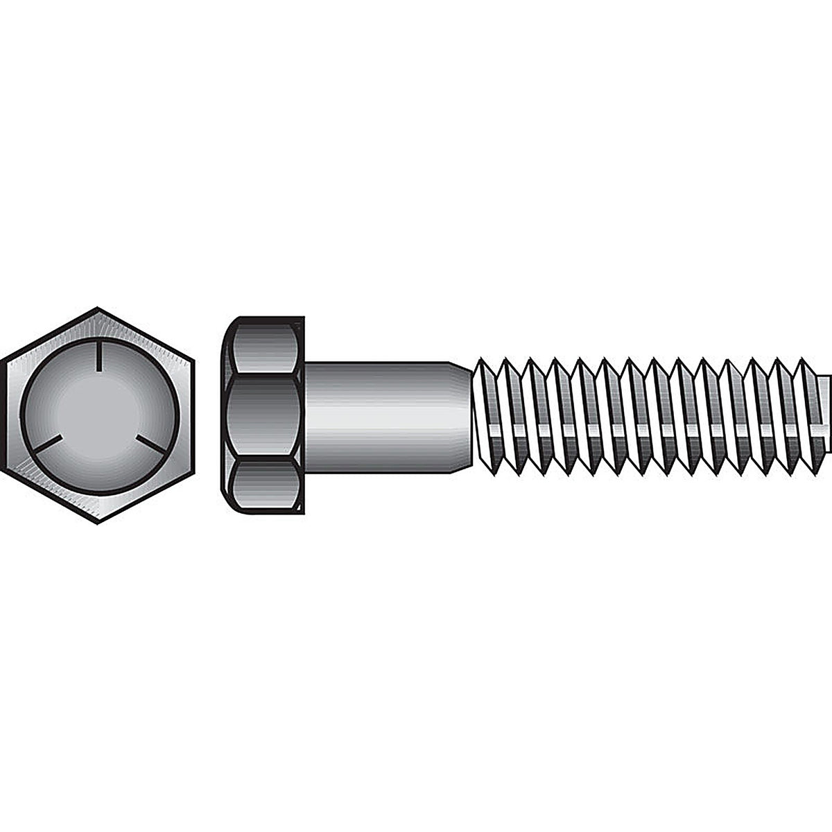 Hillman - 200108 - 5/16 in. Dia. x 5-1/2 in. L Heat Treated Zinc Steel Hex Head Cap Screw - 50/Pack