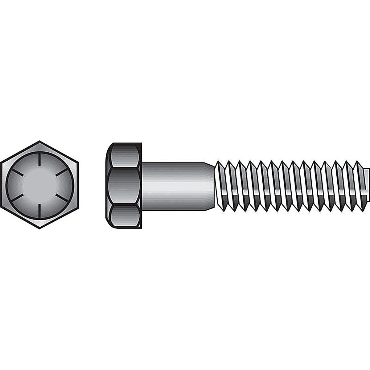 Hillman - 220042 - 1/4 in. D X 3-1/2 in. L Heat Treated Steel Hex Head Cap Screw 100 pk