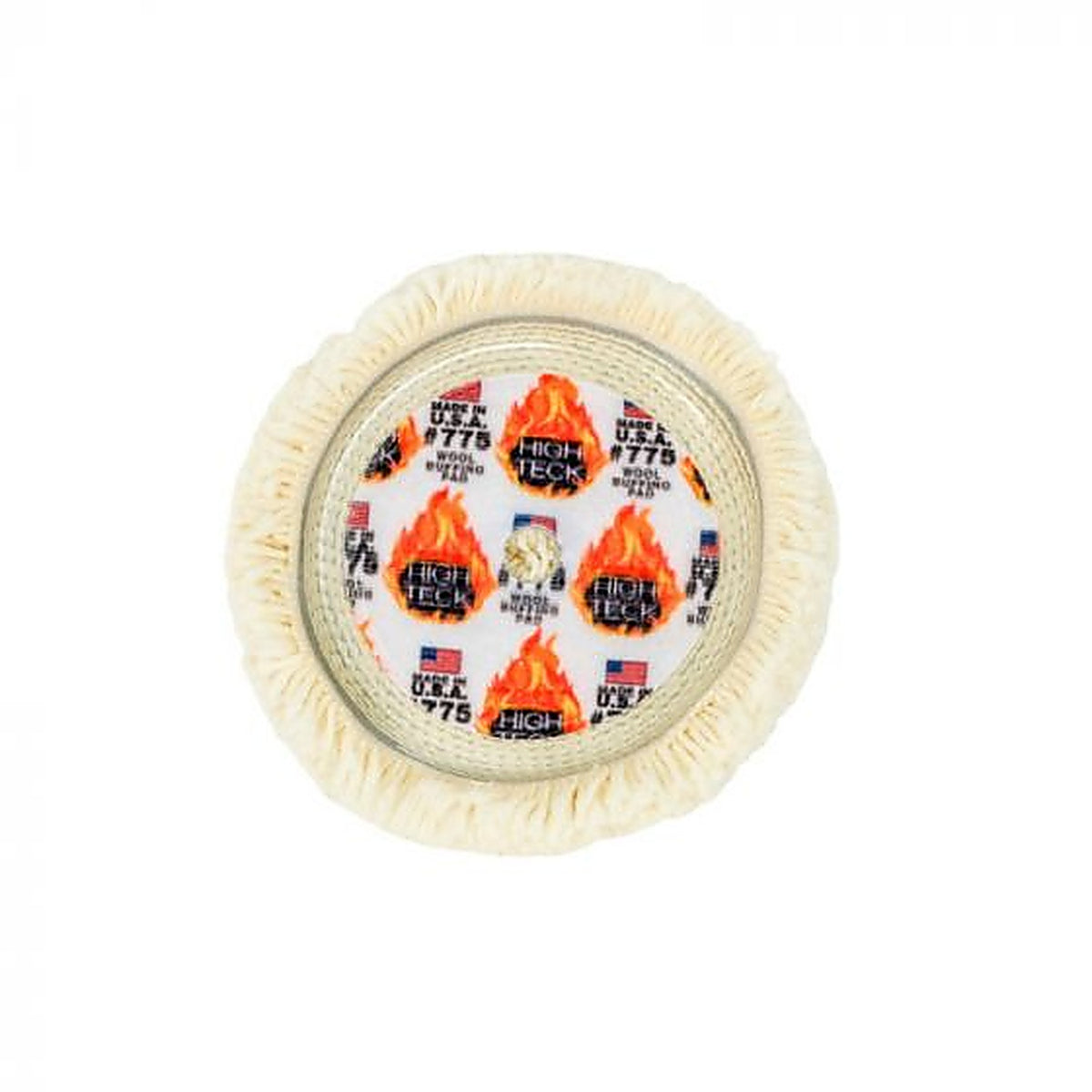 High Teck Products - 775 - High Teck Buffing Pad, 7.5 Inch Diameter X 1.5 Inch Inch Thk, 100% Wool, Hook and Loop