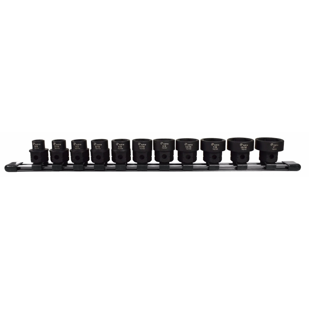 Astro Pneumatic|78211|Nano 11-Piece Impact Socket Set, SAE, 1/2 in, Hex Drive