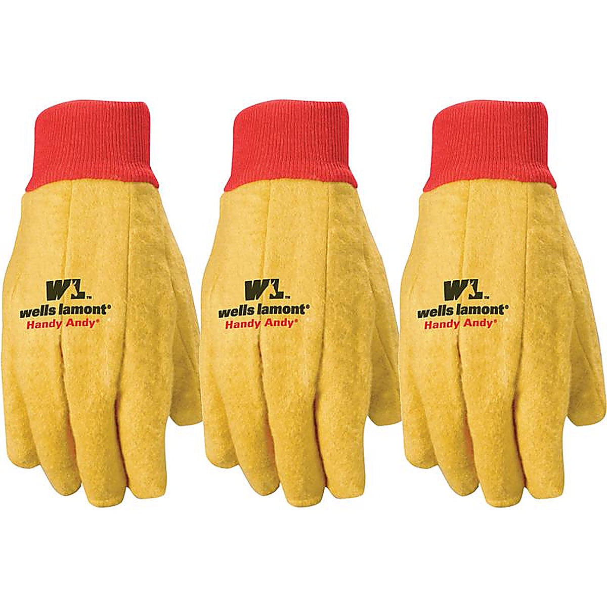 Wells Lamont - 300F - Handy Andy Men's Indoor/Outdoor Cotton/Polyester Chore Gloves Yellow One Size Fits All