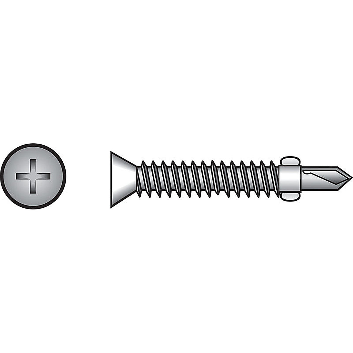 Hillman - 560661 - No. 10-24 x 1 in. L Phillips Wafer Head Zinc-Plated Steel Self-Drilling Screws w/Wings