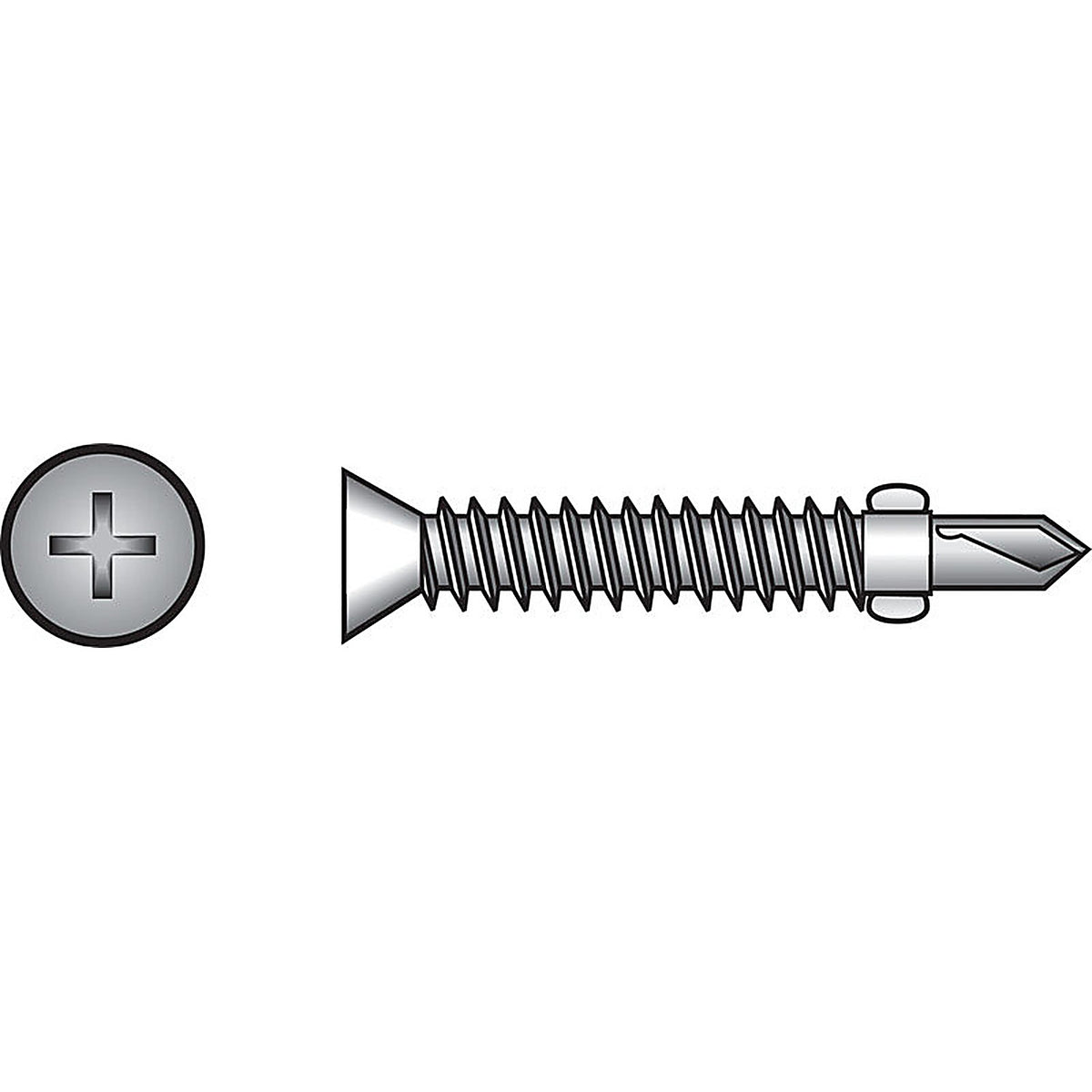 Hillman - 560673 - No. 4 x 2-3/4 in. L Phillips Flat Head Zinc-Plated Steel Sheet Metal Screws 100 - 1/Pack