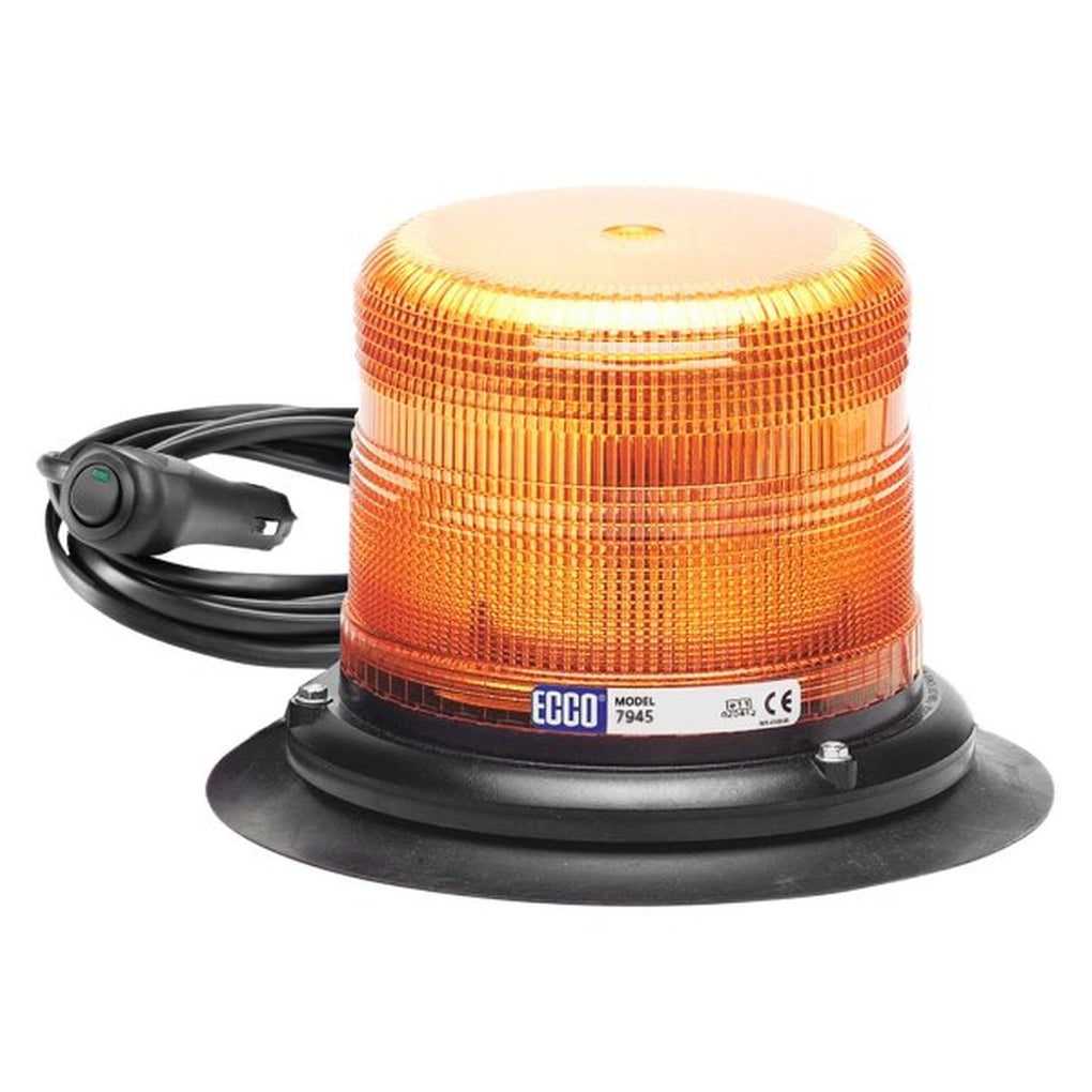 ECCO - 7945A-VM - LED Beacon - Pulse II, 12-48VDC, Pulse8 Flash, Amber Vacuum Mount