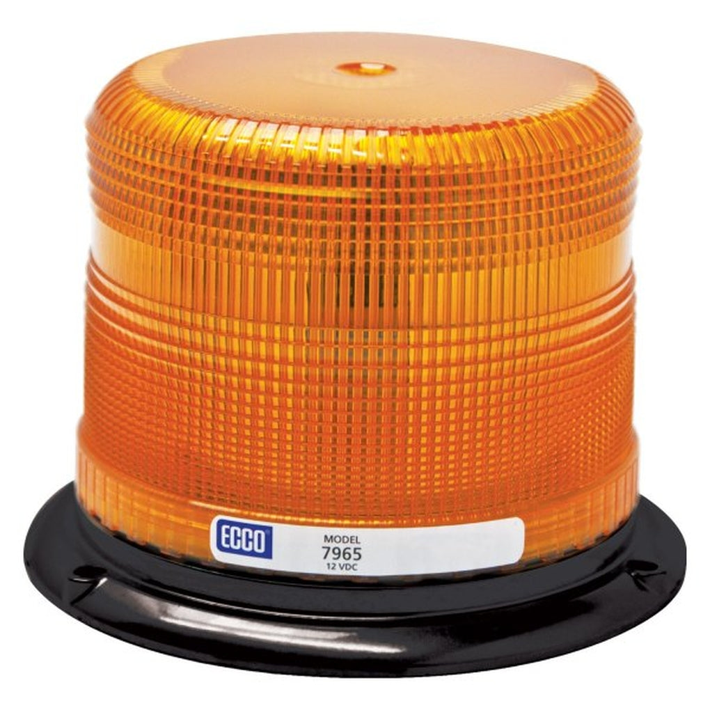 ECCO - 7965A - SAE Class 1 LED Amber Beacon Low Profile Aluminum Base Pulse8 Flash Pattern