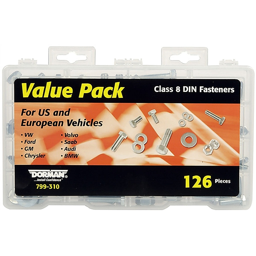 Dorman - 799-310 - Metric Class 8 Din Hardware Value Pack- 16 Skus- 126 Pieces