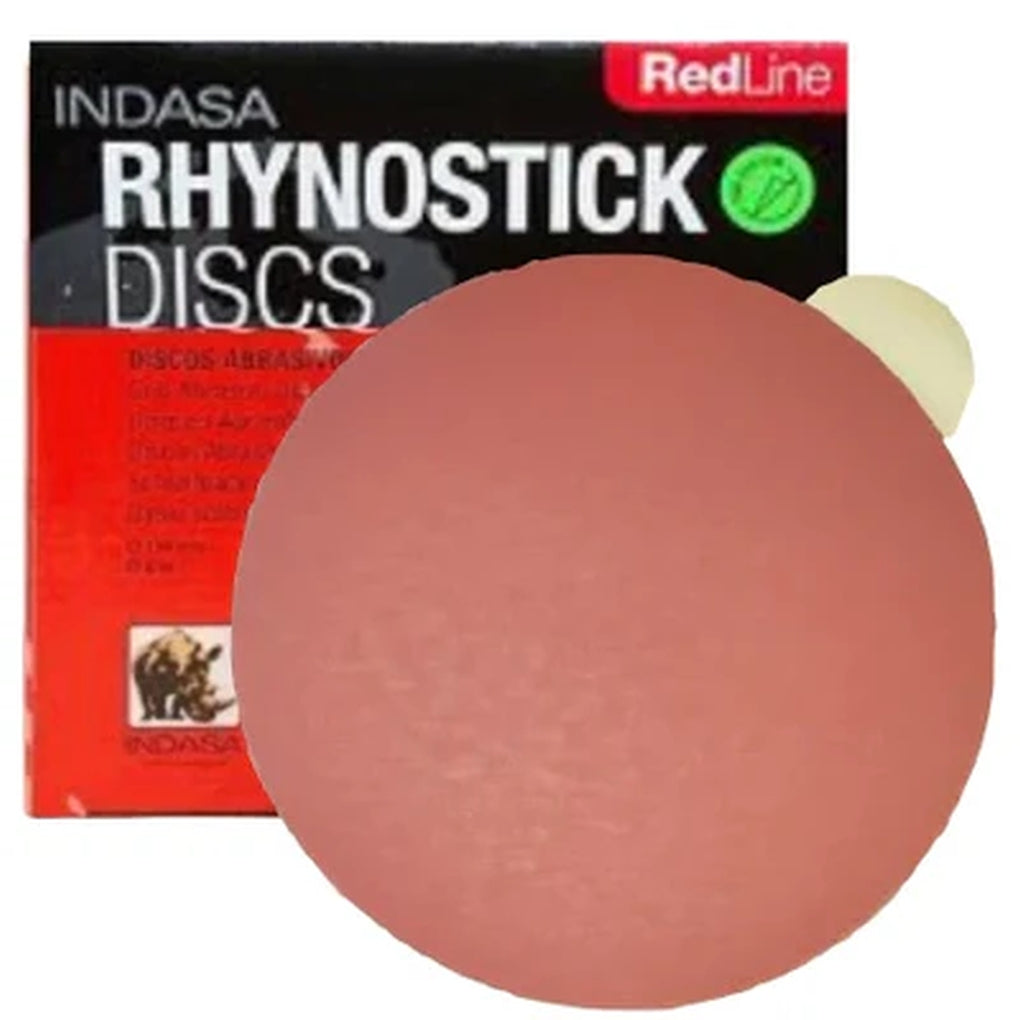INDASA|800-36E|Rhynostick Red Line XL Abrasive Solid Disc, 8 in Dia, 36 Grit, 50/Pack