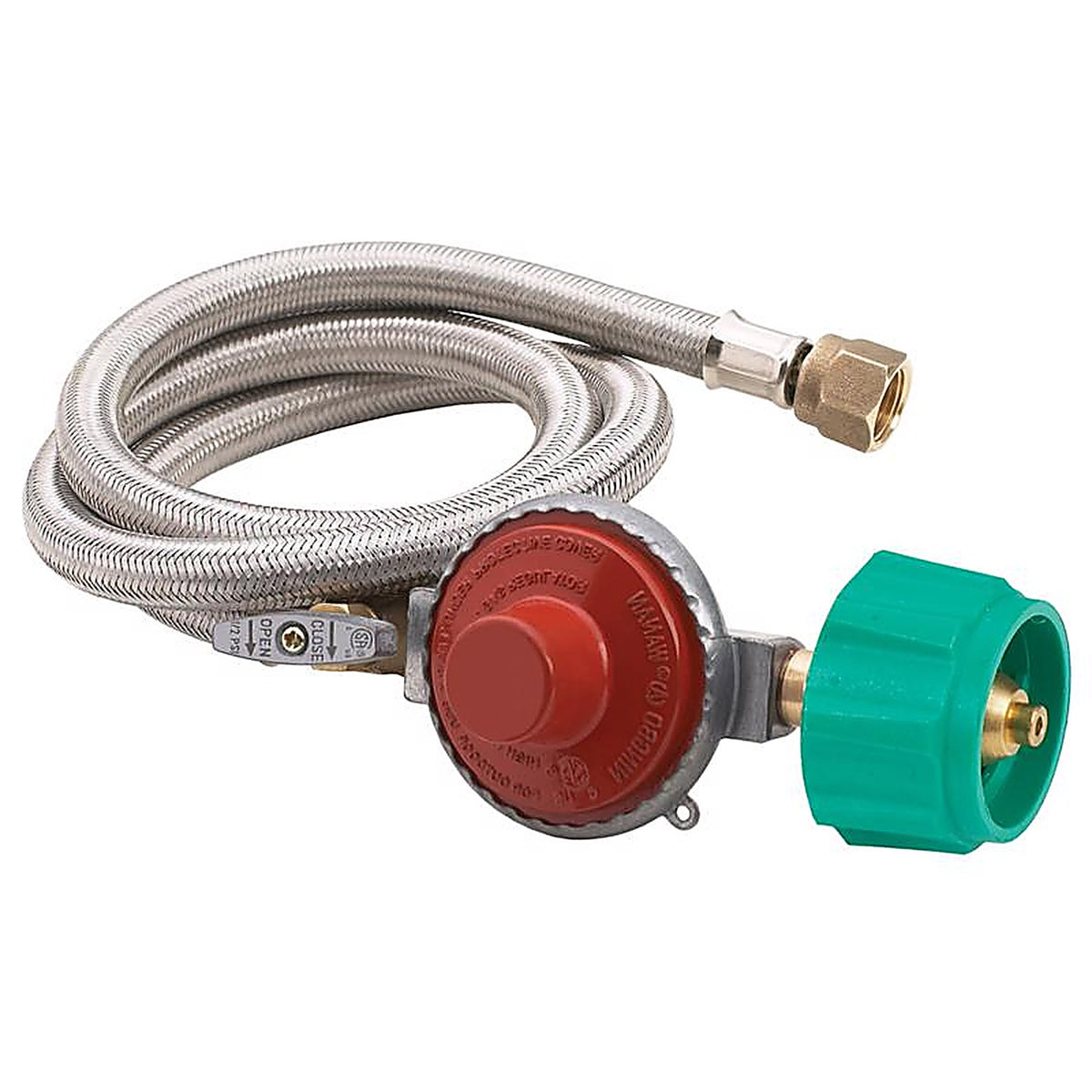 Bayou - M5HPR-1 - Plastic/Steel Gas Line Hose and Regulator 48 in. L