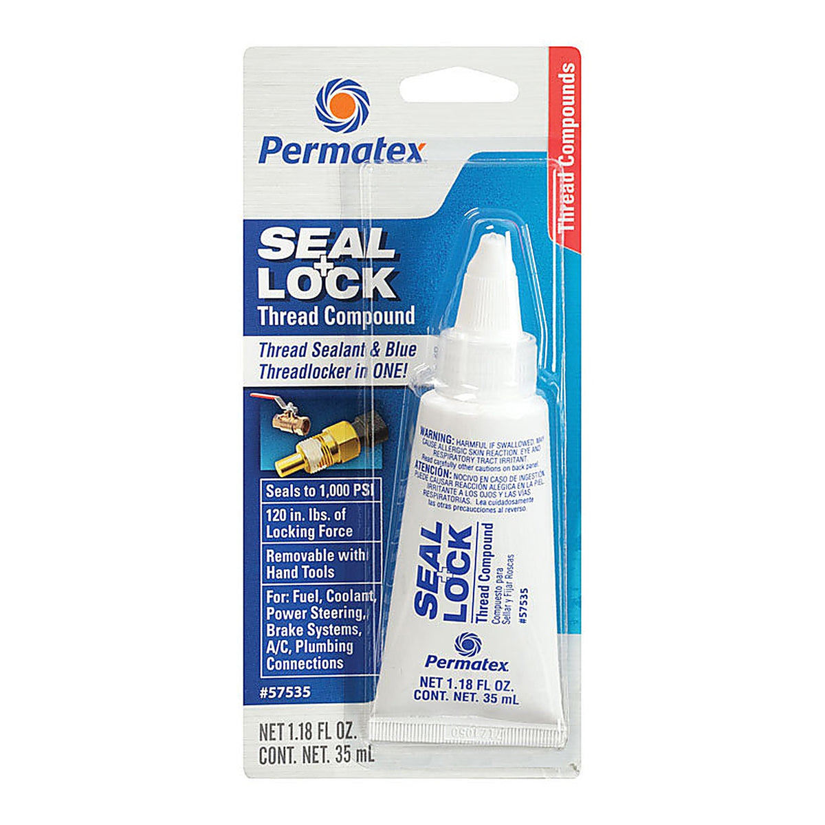 Permatex - 57535 - Seal + Lock Silicone Adhesive Sealant Gel 1.18 oz.
