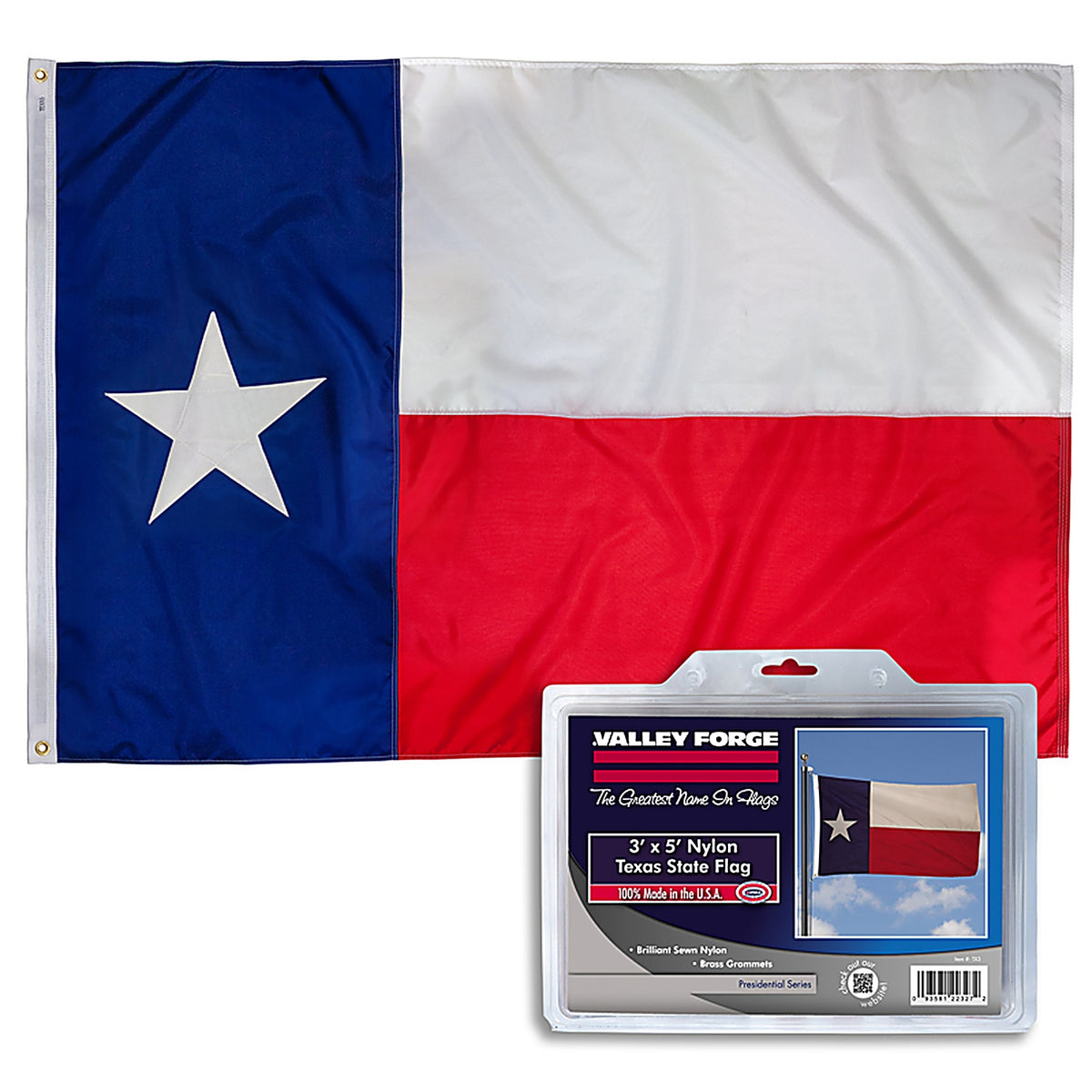 Valley Forge - TX3 - Texas State Flag 36 in. H X 60 in. W