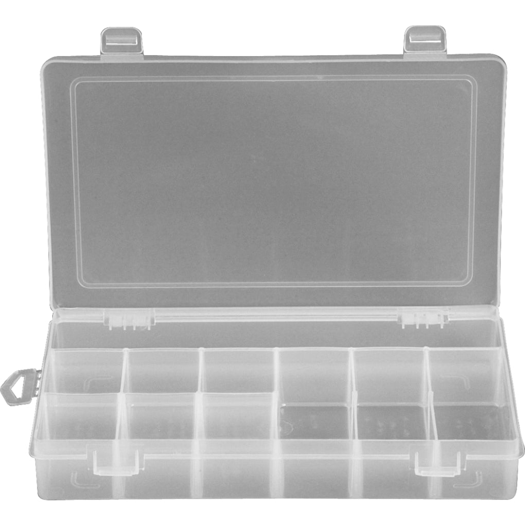 Disco|80110|10 Compartments 11in x 6 3/4in (Small) , Transparent Plastic Compartment Box