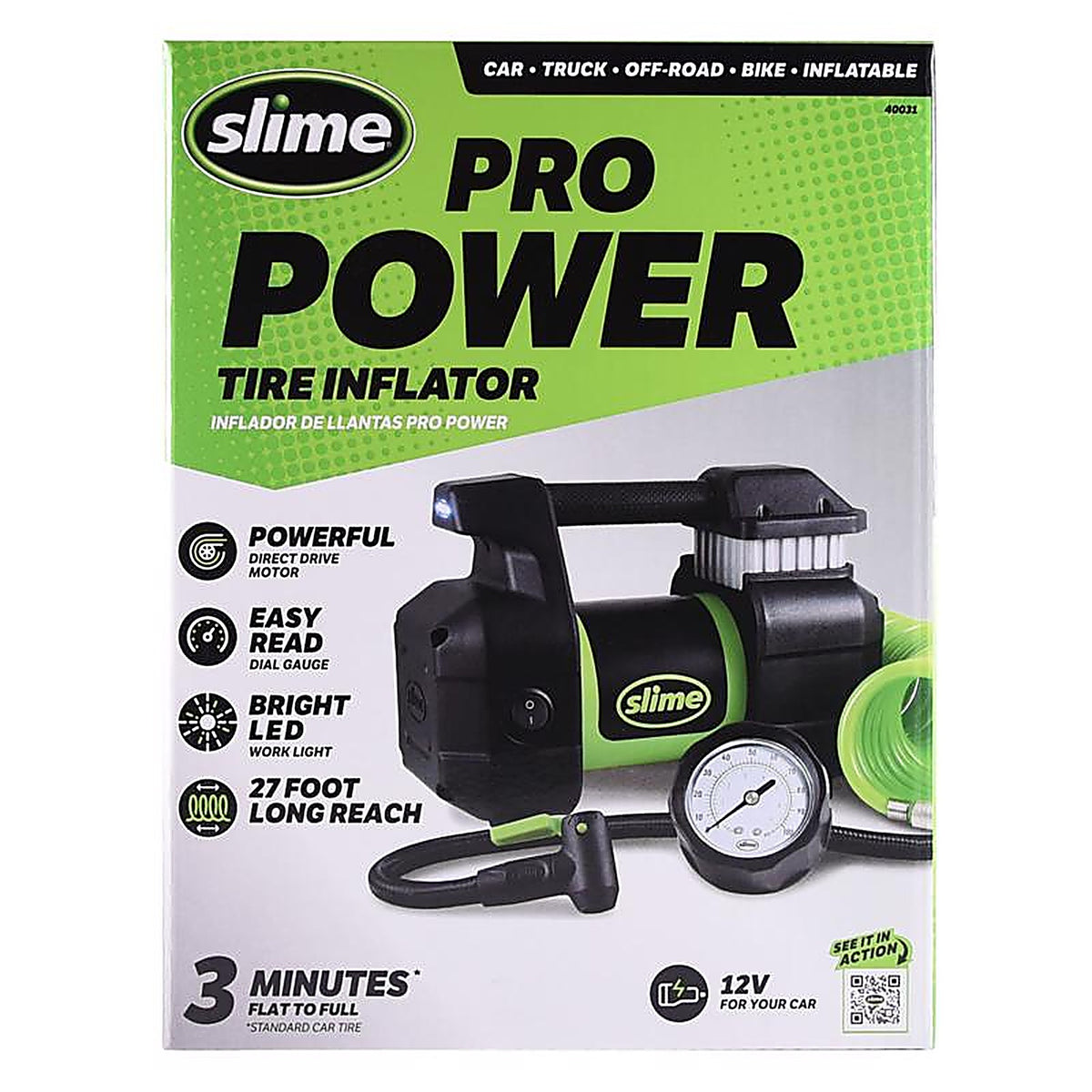 Slime - 40031 - Pro Power 12 volt 150 psi Tire Inflator