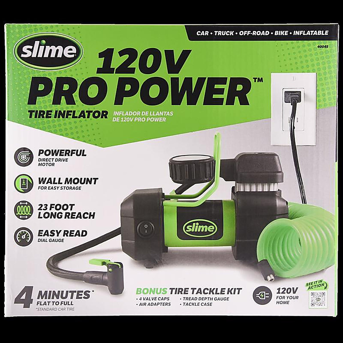 Slime - 40045 - 120 volt 150 psi Garage Tire Inflator/Accessory Kit