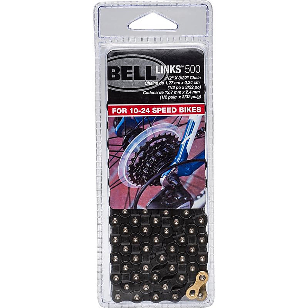 Bell Sports - 7122147 - Links 500 Steel Multi-Speed Bike Chain Black