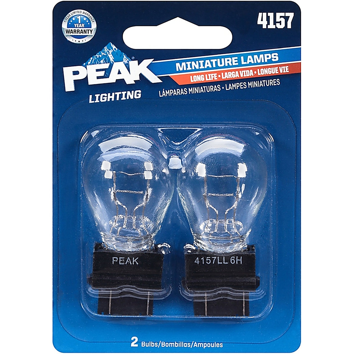 Peak - 4157LL-BPP - Halogen Parking/Stop/Tail/Turn Miniature Automotive Bulb 4157