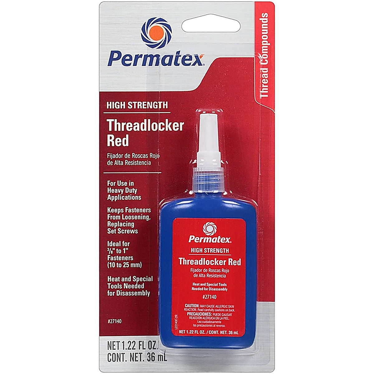 Permatex - 27140 - Threadlocker High Strength Automotive Adhesive Liquid 1.22 oz.