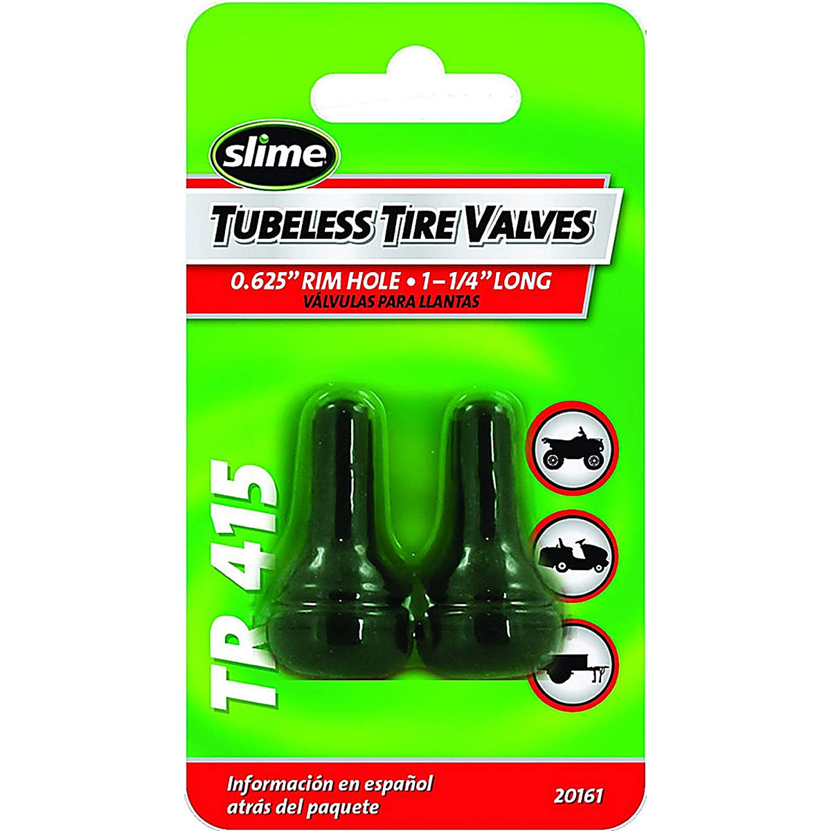 Slime - 20161 - Rubber 1 psi Tubeless Tire Valve - 2/Pack