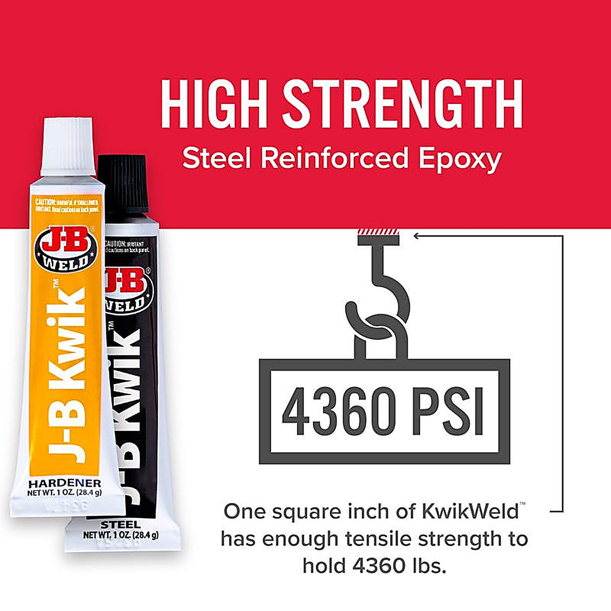 J-B Weld - 8276 - KwikWeld High Strength Epoxy Paste 2 oz.