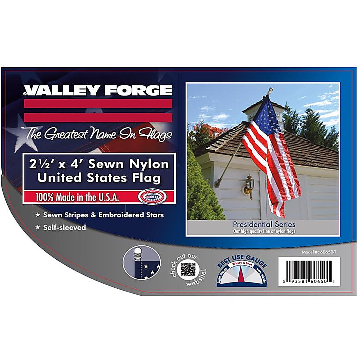 Valley Forge - 60650-T - American Flag 30 in. H x 48 in. W