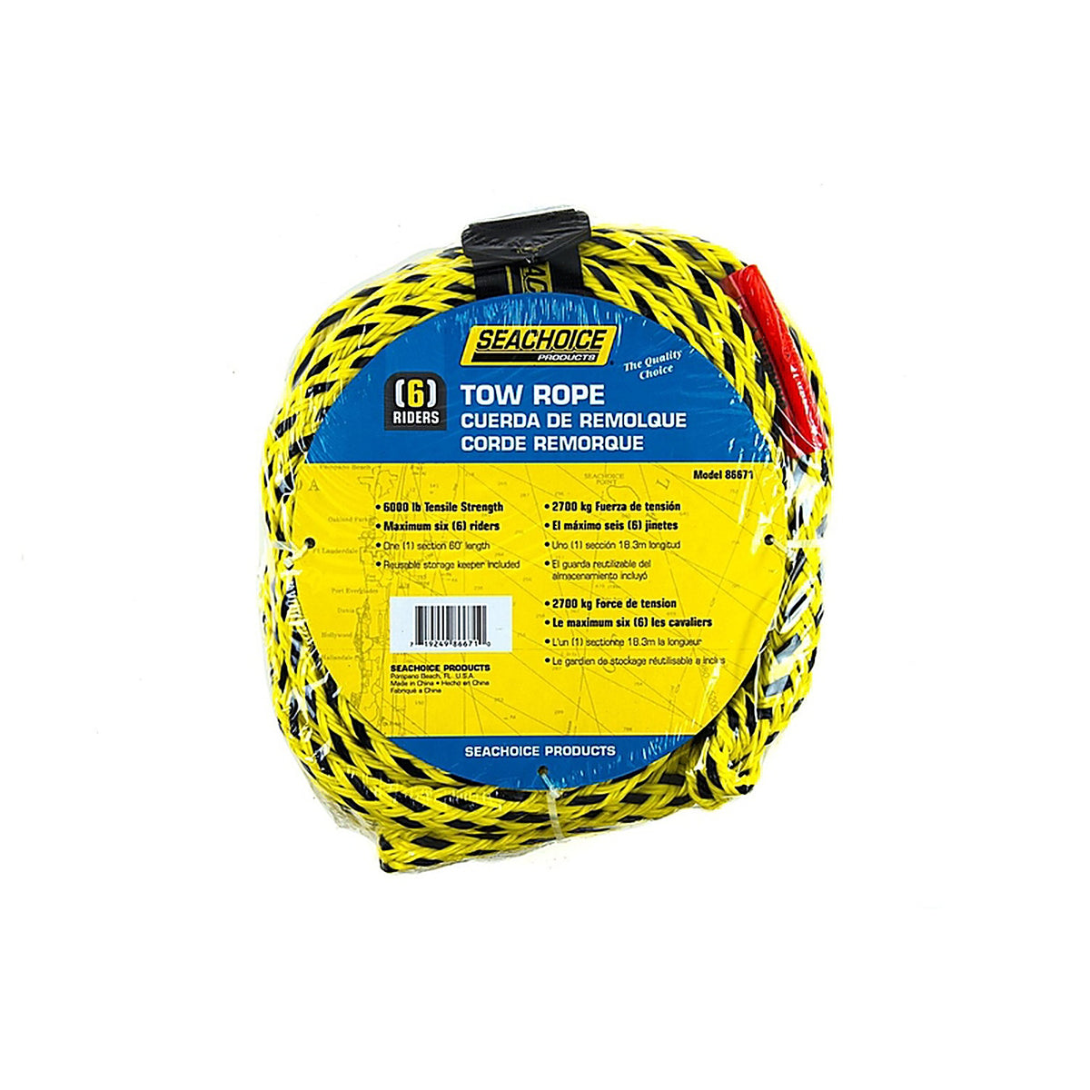 Seachoice - 86671 - 60 ft. L Black Braided Polypropylene Tow Rope