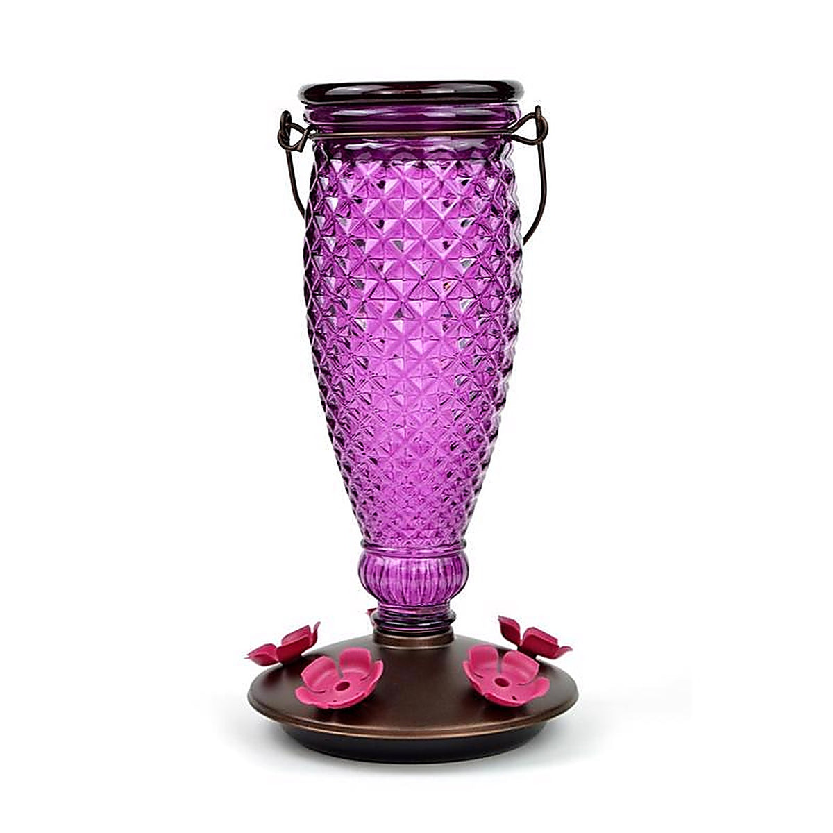 Perky-Pet - 9102-2 - Hummingbird 24 oz. Glass/Plastic Diamond Wine Nectar Feeder 5 ports