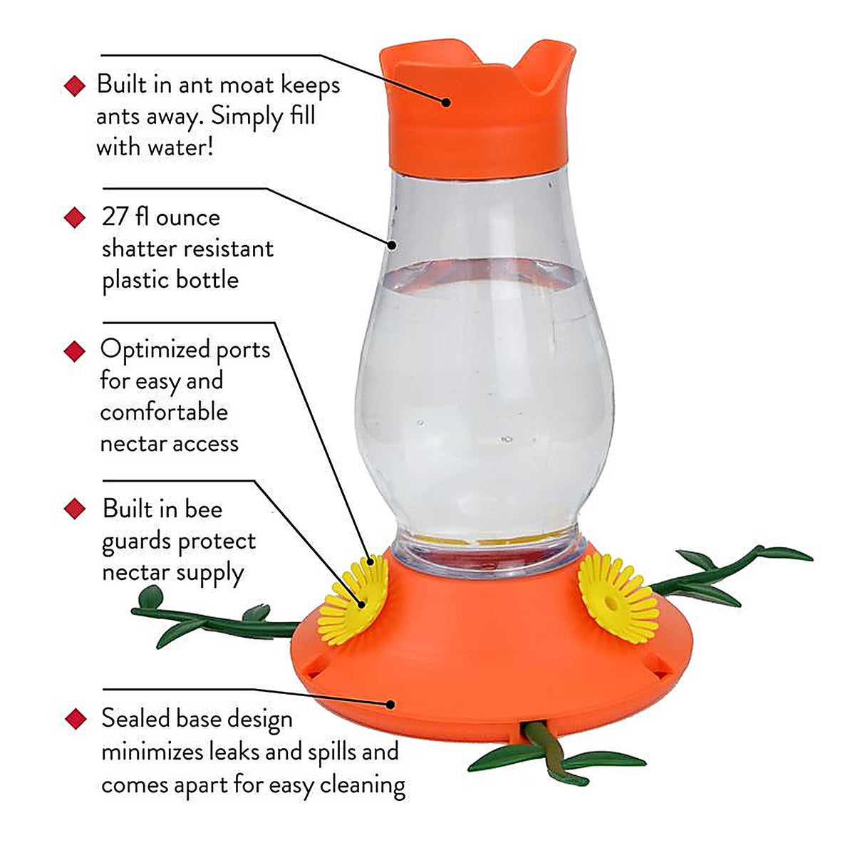 Perky-Pet - 465-2 - Oriole 27 oz. Plastic Bird Feeder 3 ports