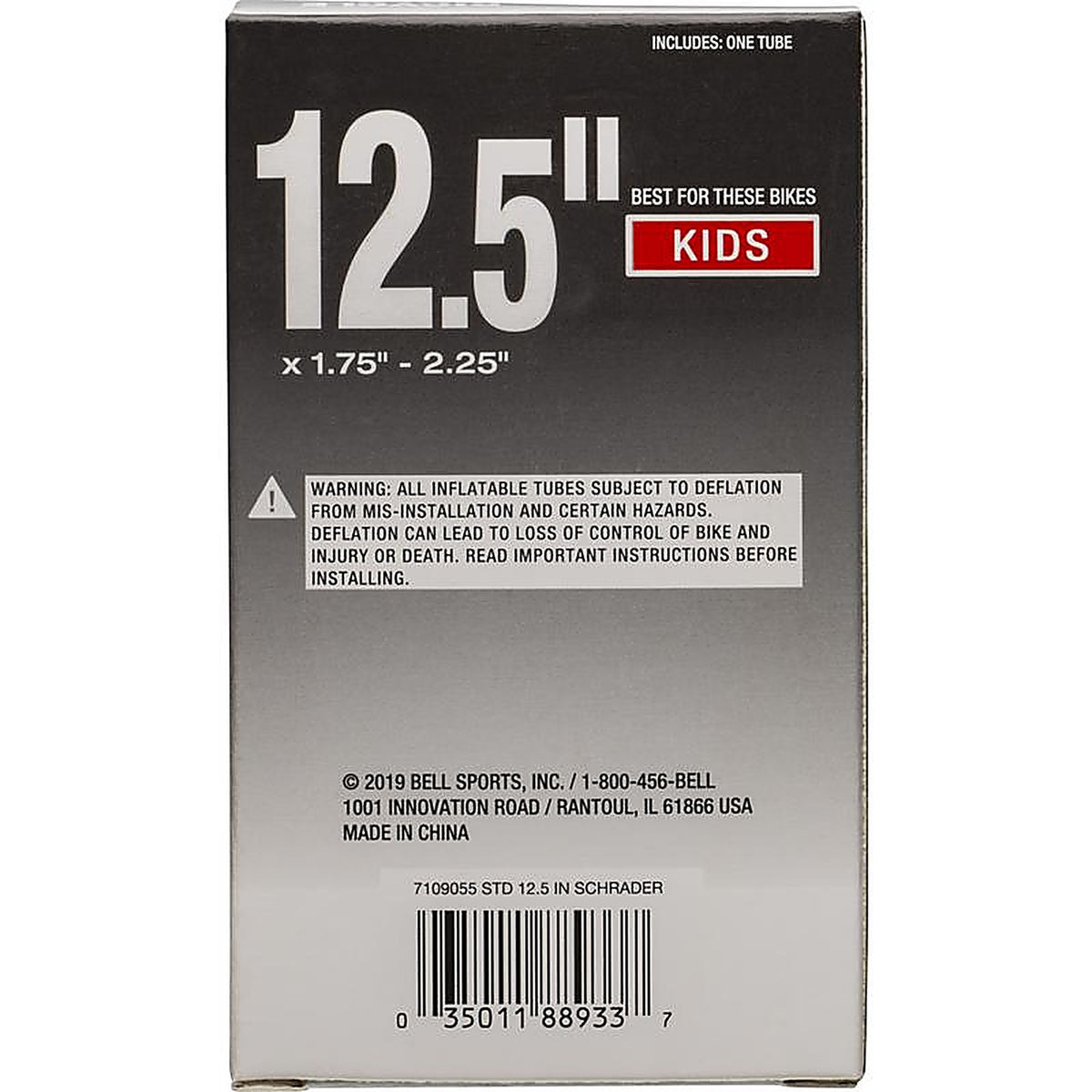 Bell Sports - 7109056 - 12.5 in. Rubber Bicycle Inner Tube 1 pk