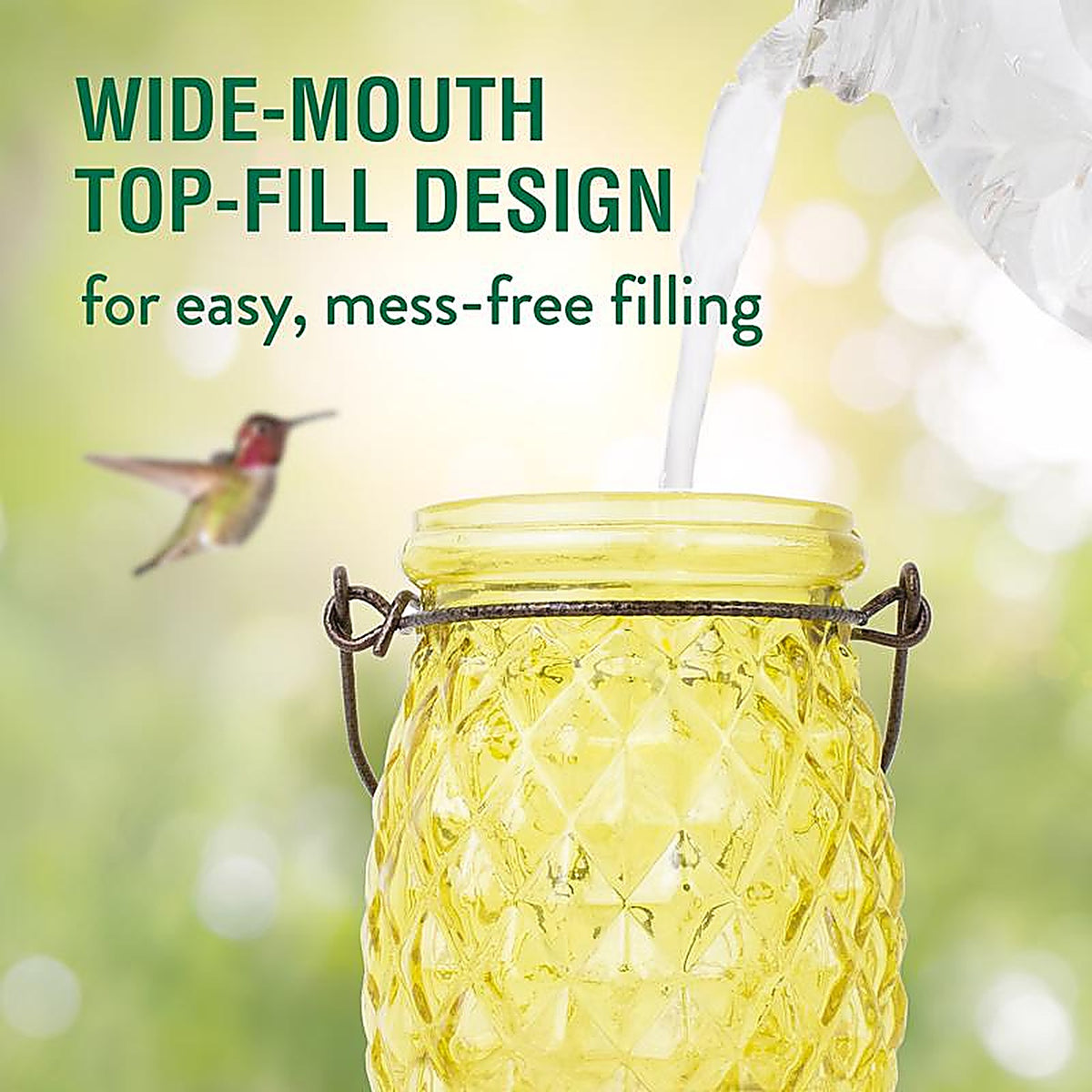 Perky-Pet - 9110-2 - Wild Bird 3.5 lb. Glass/Metal Top Fill Pineapple Bird Feeder 3 ports