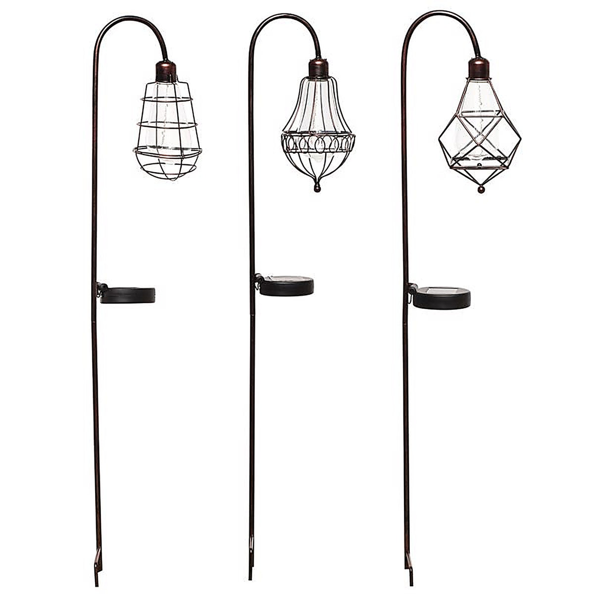 Alpine - QLP875A - Solalris Glass/Iron Bronze 33 in. H Edison Bulb Solar Garden Stake