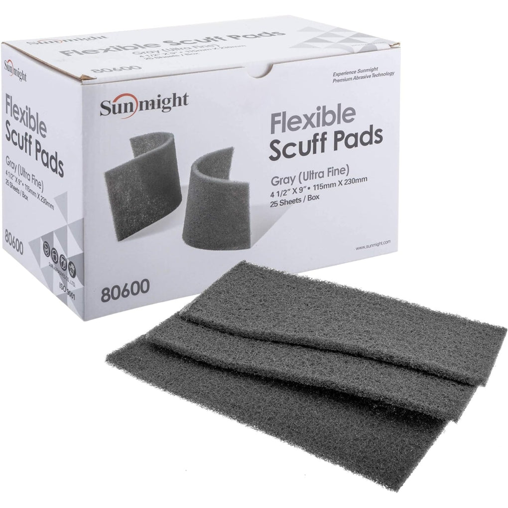 Sunmight - 80600 - 4.5 in x 9 in FLEX SCUFF PADS GRAY BOX/25