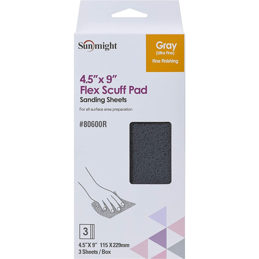 Sunmight - 80600R - 4.5 IN. X 9 IN. Flex Scuff Pads Gray - 3/Pack