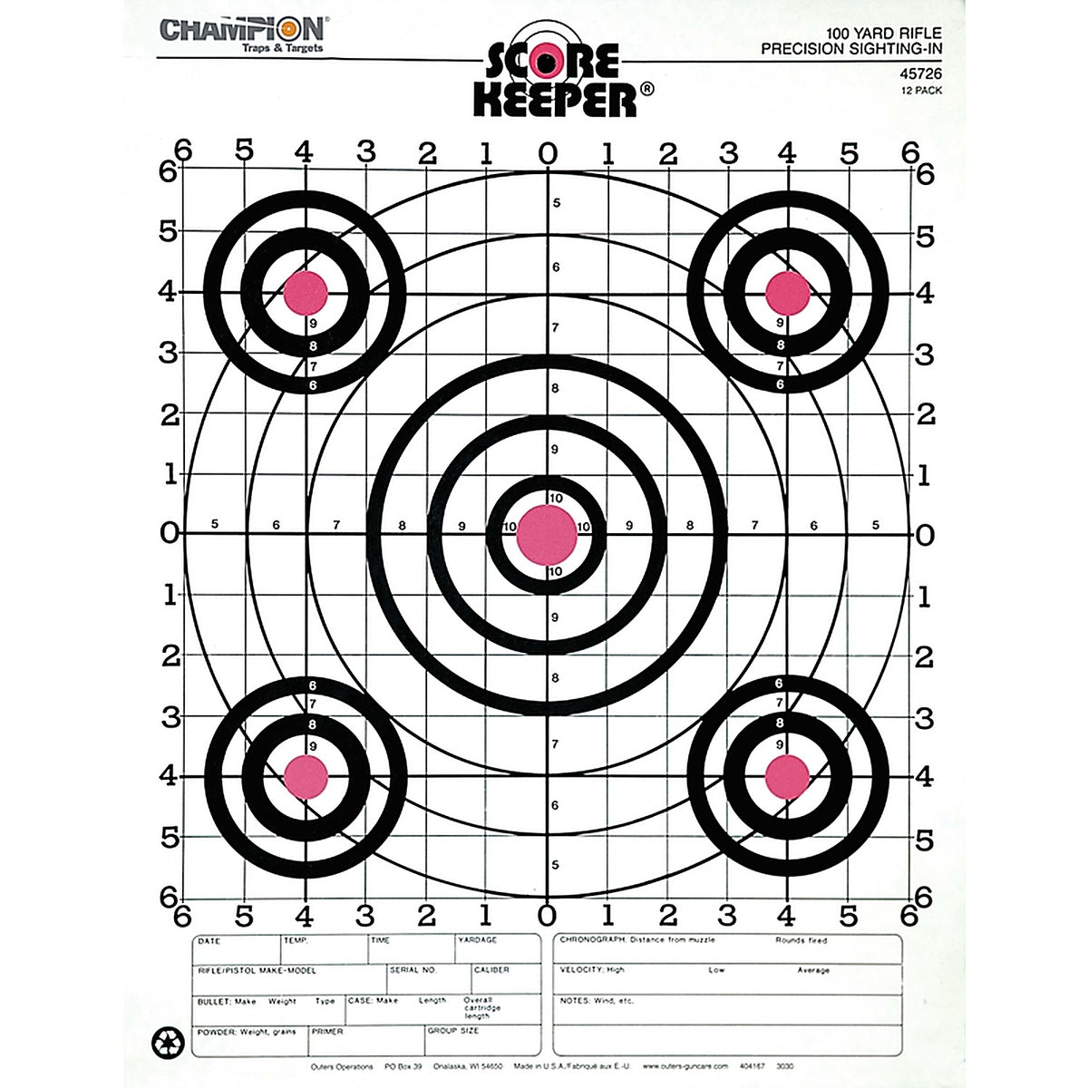 Champion - 45726 - Sight-In Target 12 pk