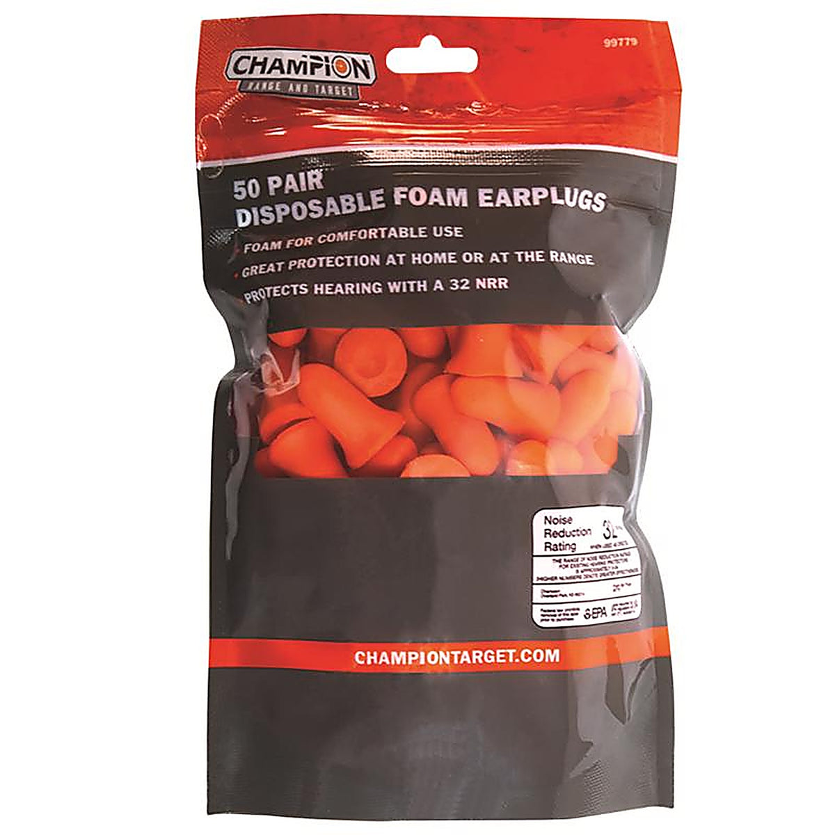Champion - 99779 - Orange Polypropylene Ear Plugs 1 in.