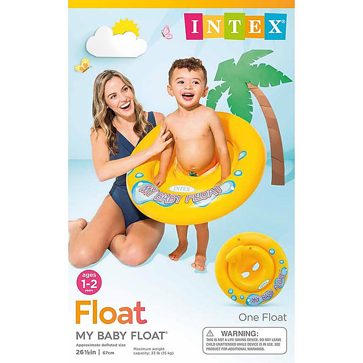 Intex - 59574EP - Yellow Vinyl Inflatable Baby Float