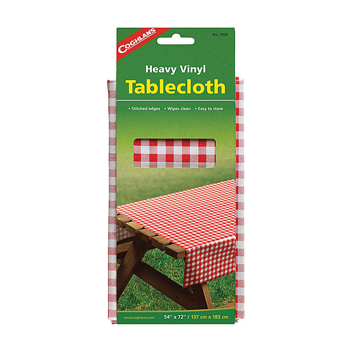 Coghlan's - 7920 - Red Vinyl Tablecloth 4.5 ft. 6 ft.