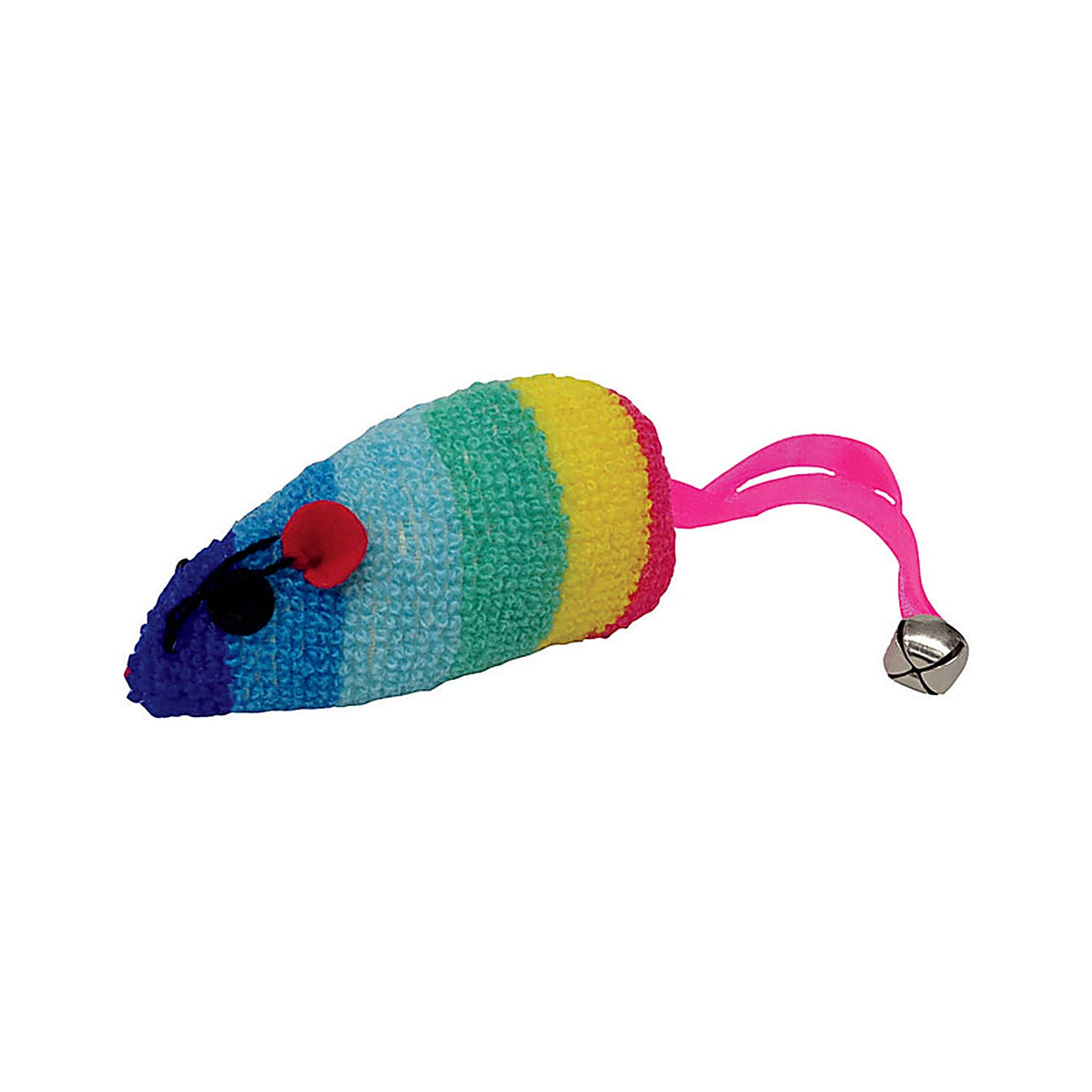 Boss - 32002 - Scruffys Multicolored Rainbow Mouse Fleece Catnip Toy Large 1